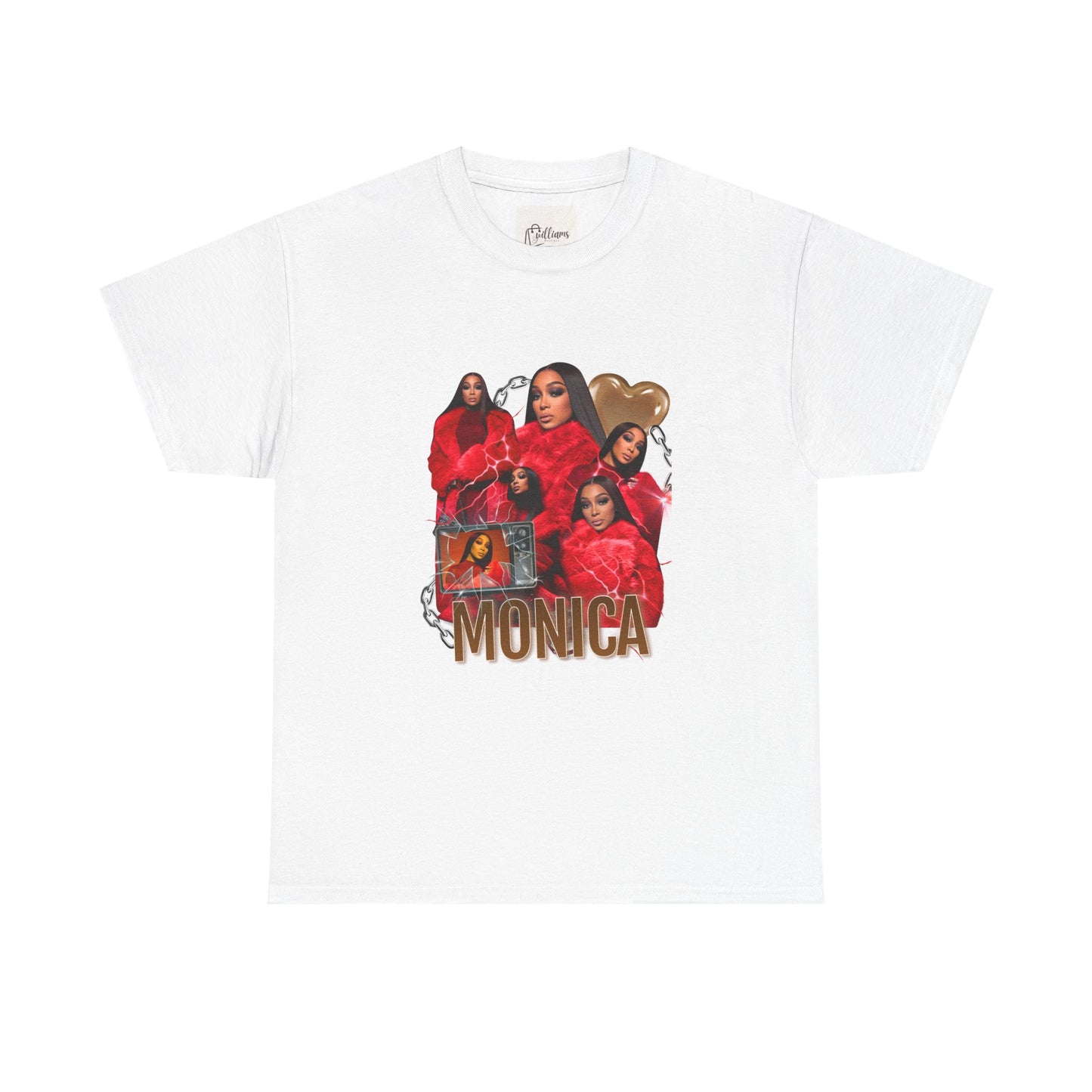 Stylish Unisex Heavy Cotton Tee with 'MONICA' Design, Trendy Graphic Tee