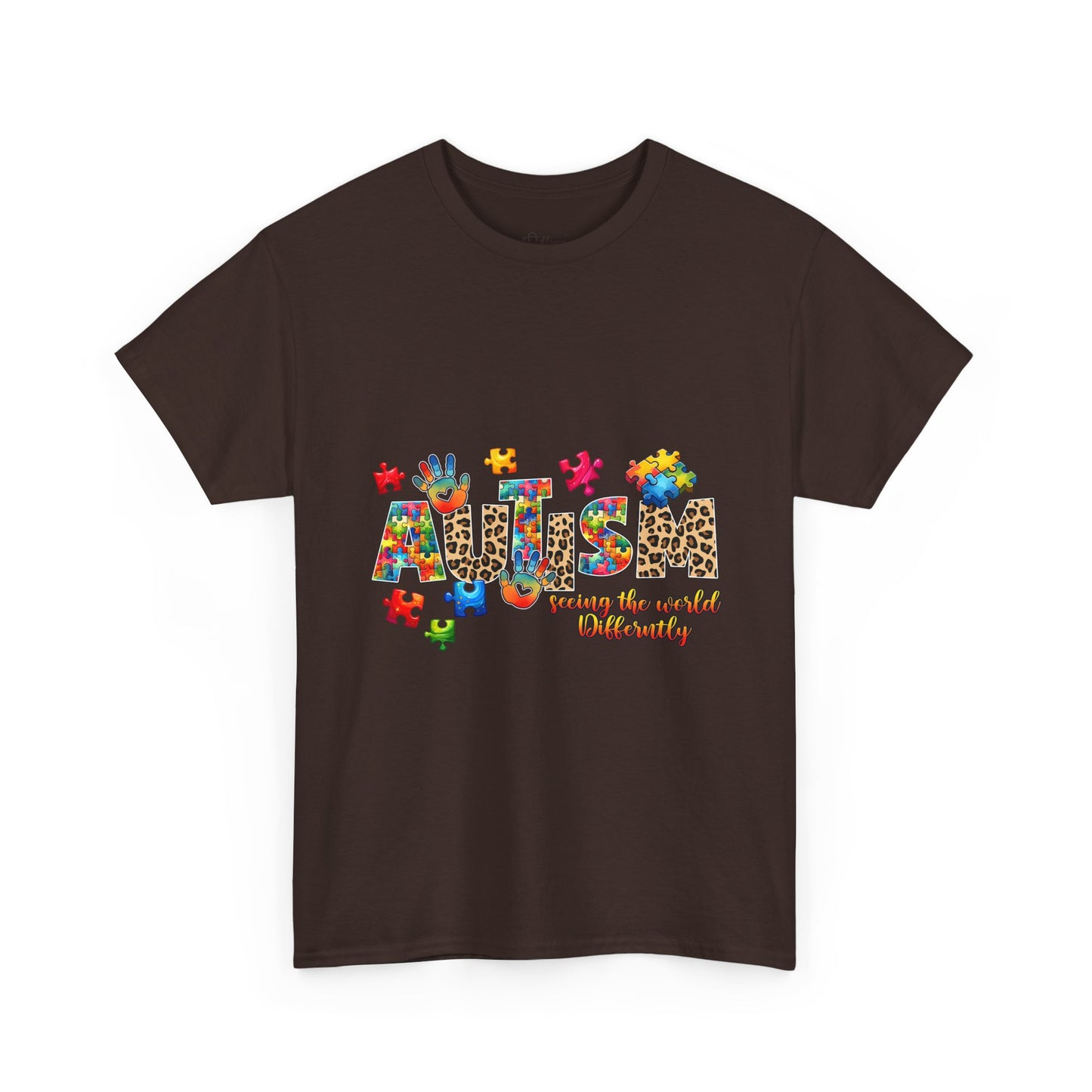 Autism Awareness T-Shirt — 'Autism: Sparking the World with Creativity' Puzzle Design