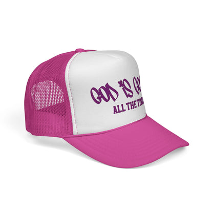 God Is Good All The Time Trucker Cap — Christian Faith Mesh Baseball Hat