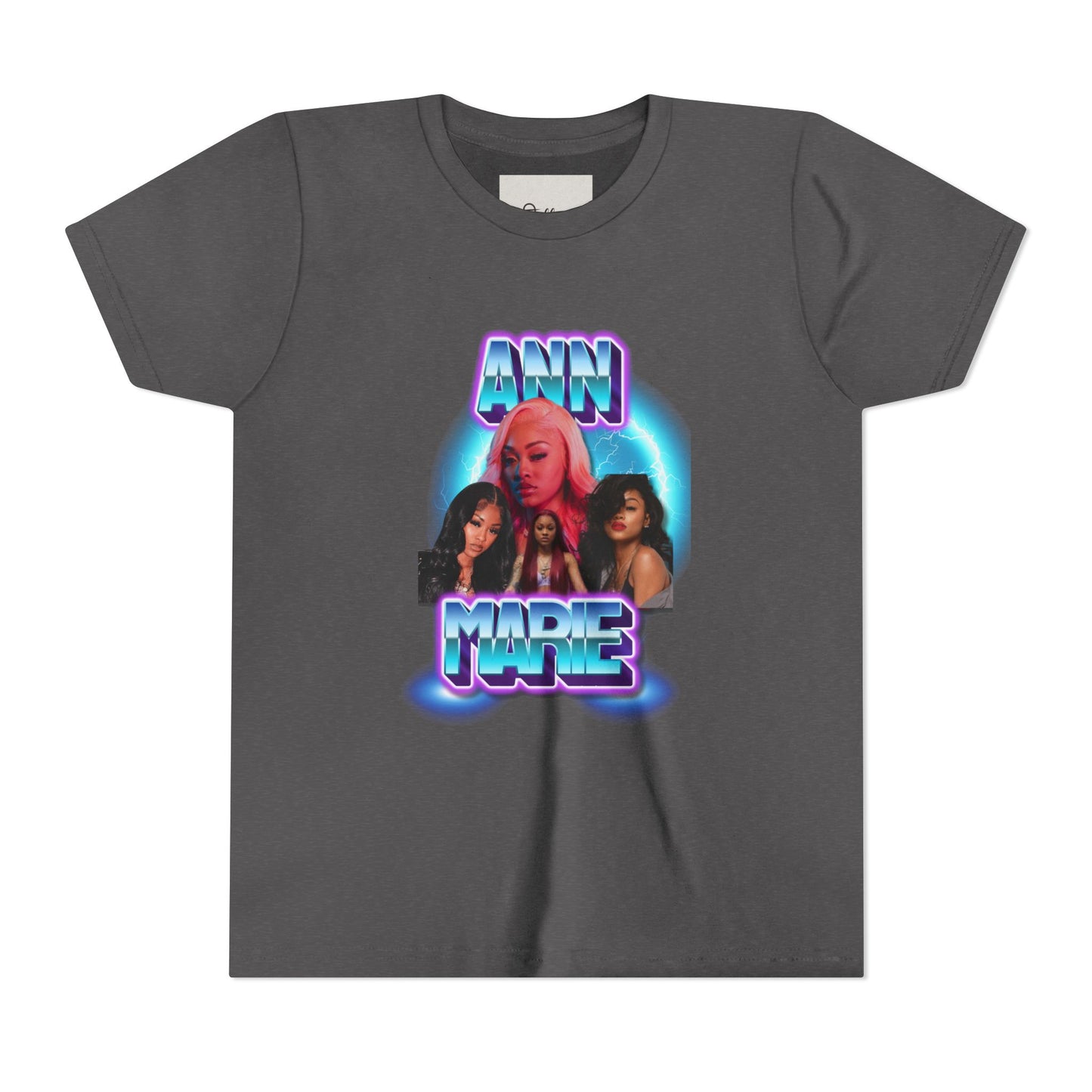 Youth Tee — Retro Neon Portrait Graphic "ANN MARIE"