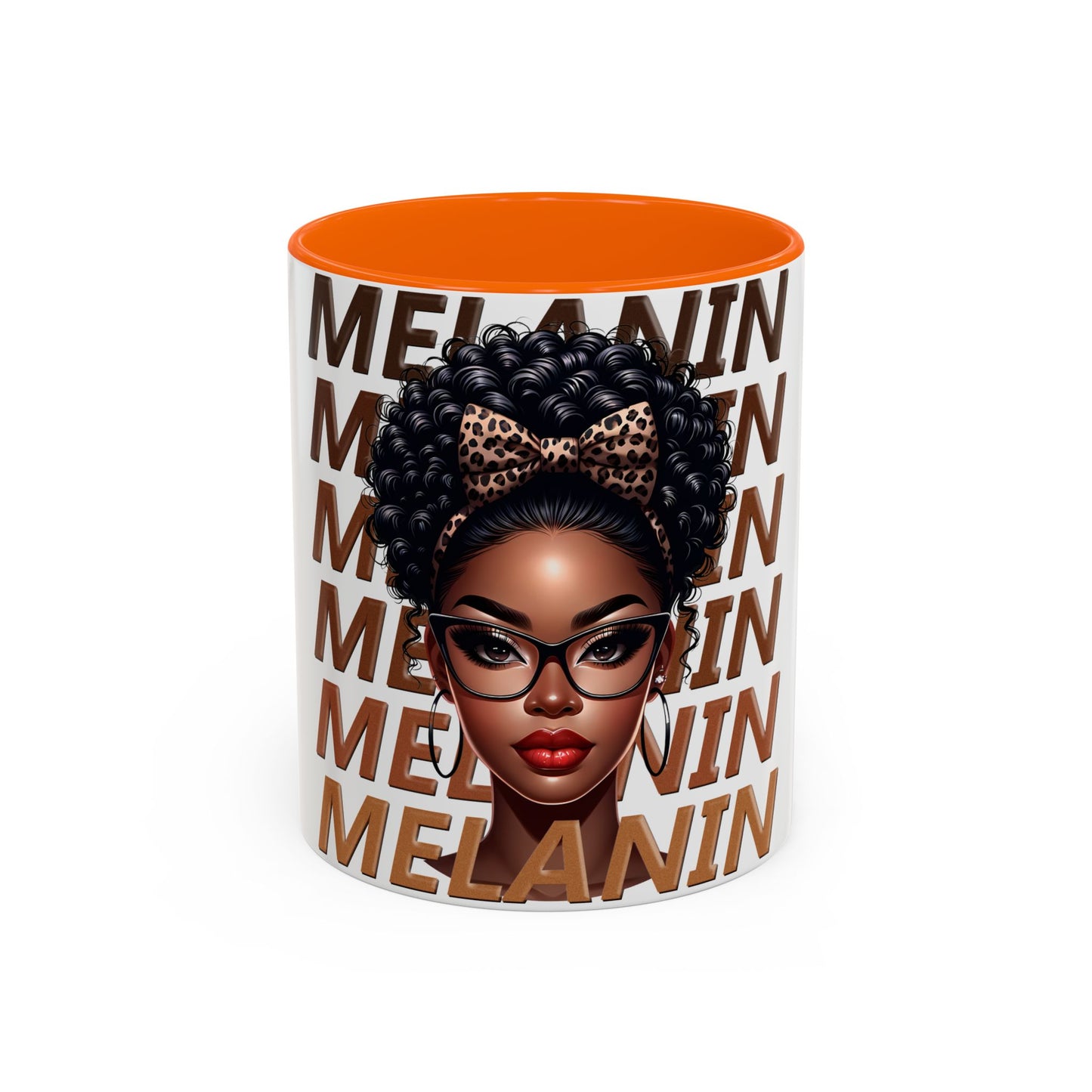Melanin Queen Accent Coffee Mug — Black Woman Illustration