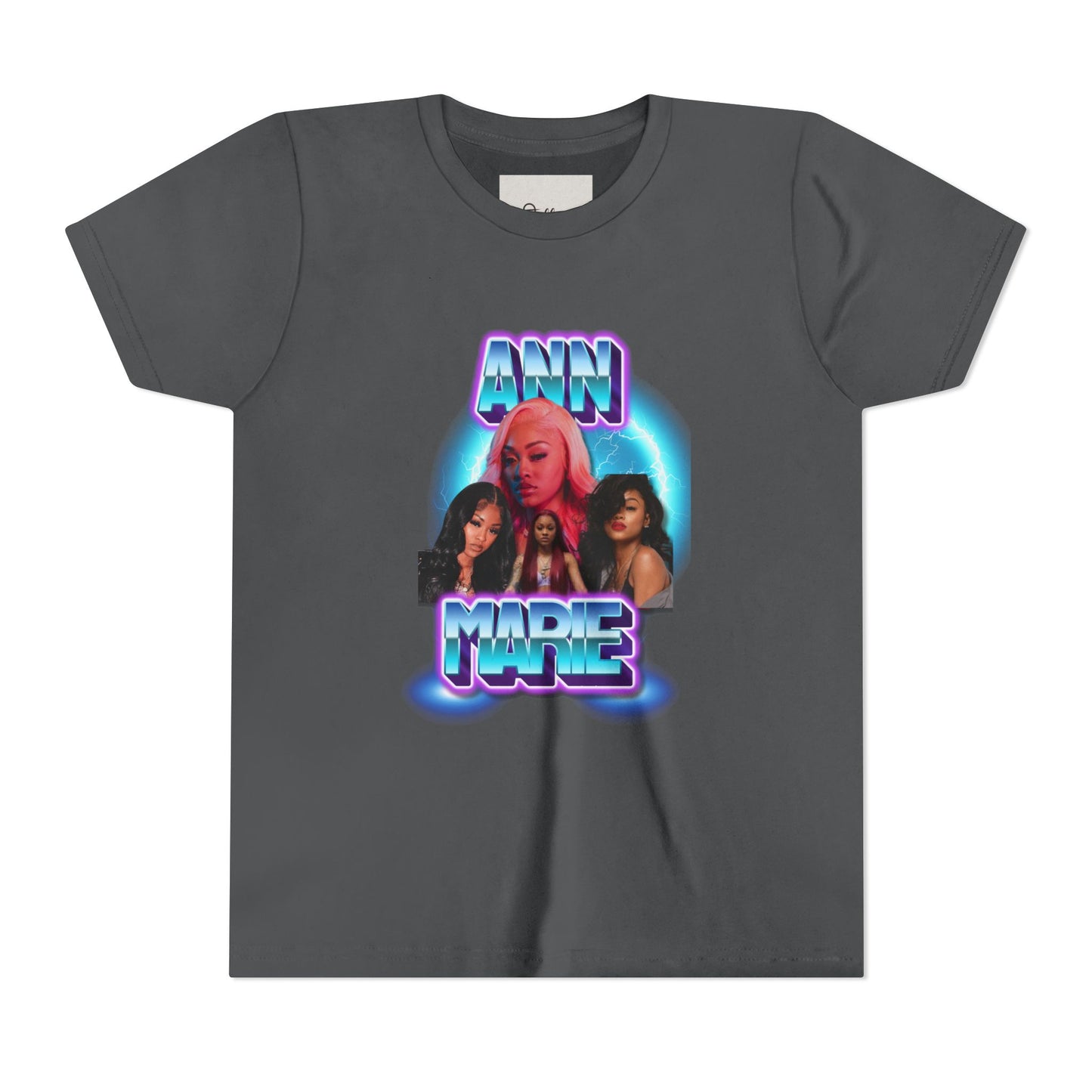 Youth Tee — Retro Neon Portrait Graphic "ANN MARIE"