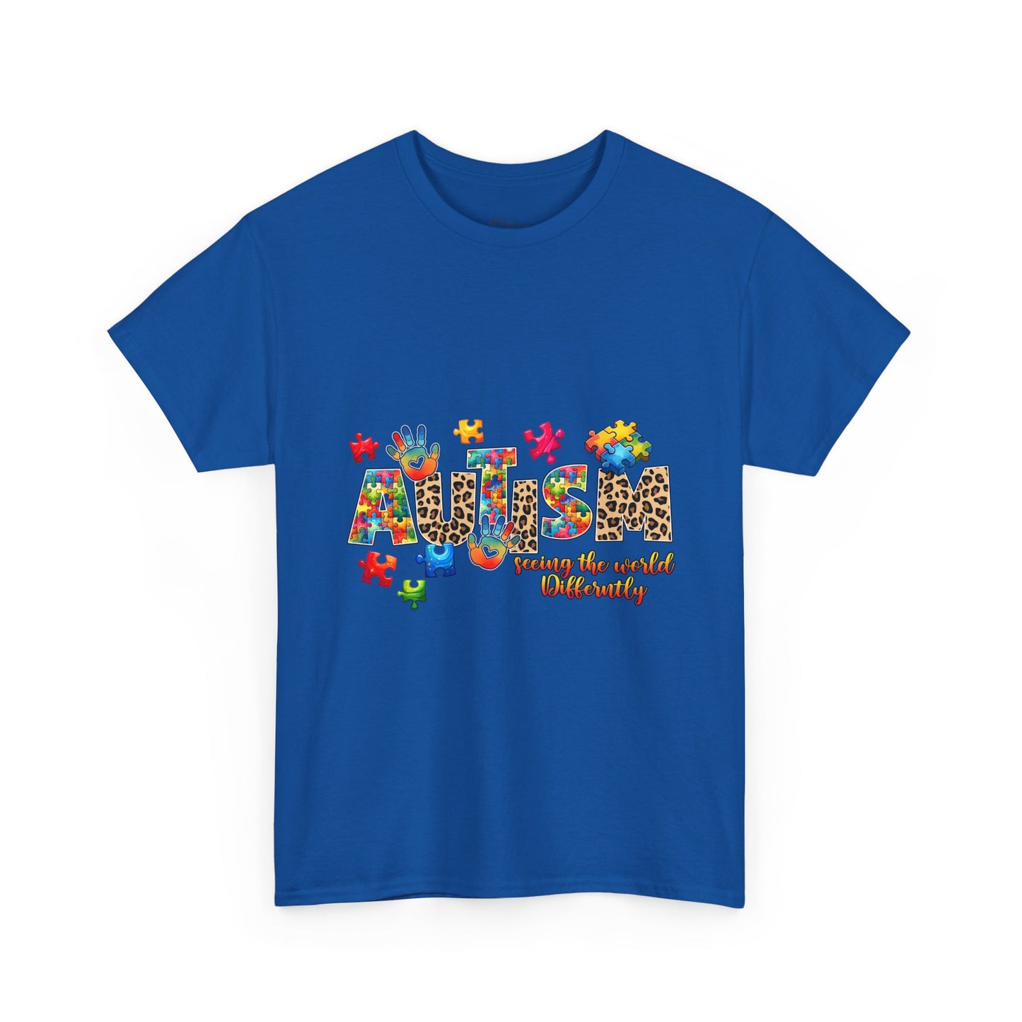 Autism Awareness T-Shirt — 'Autism: Sparking the World with Creativity' Puzzle Design