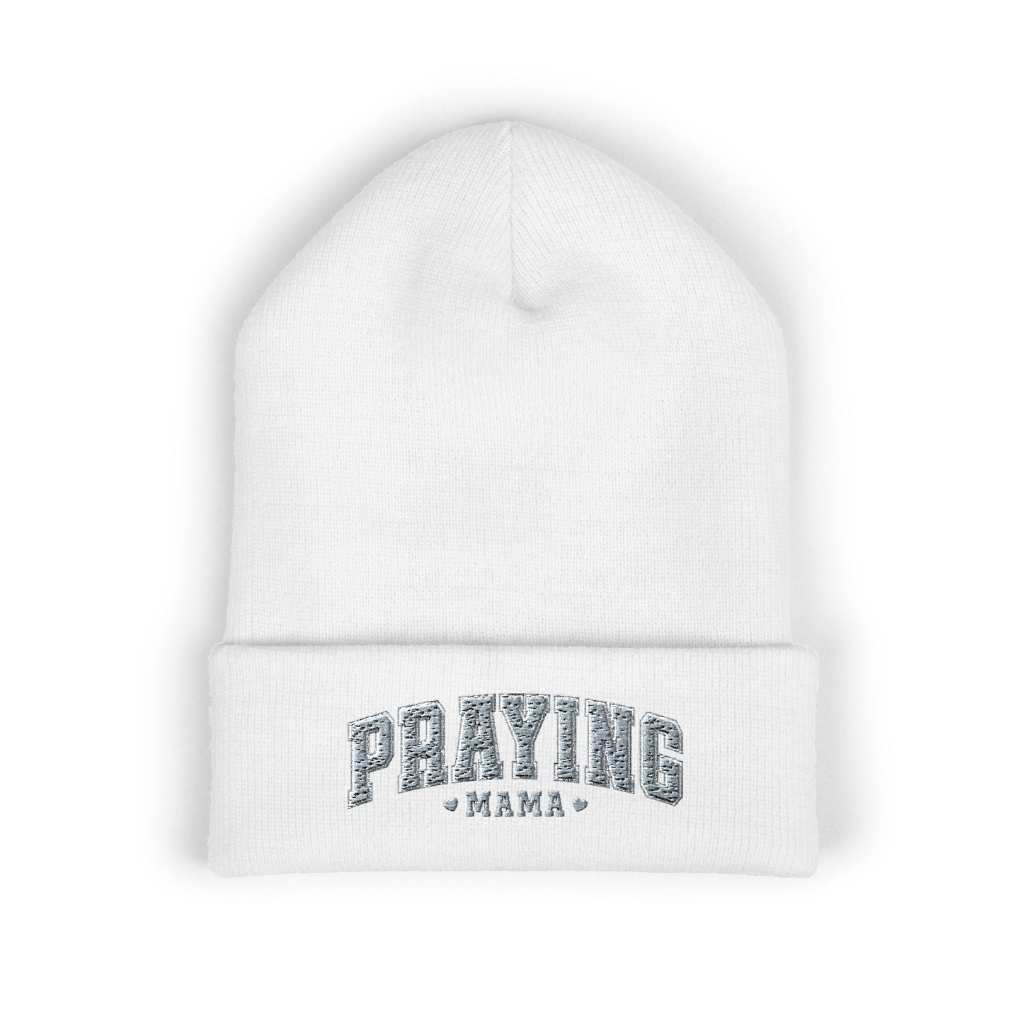 Praying Mama Embroidered Cuffed Beanie