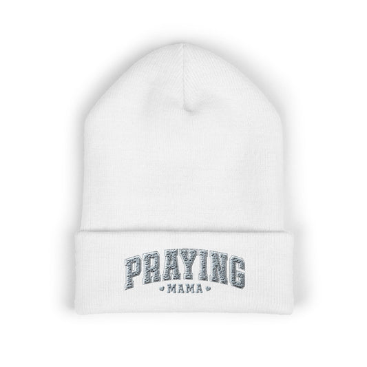 Praying Mama Embroidered Cuffed Beanie