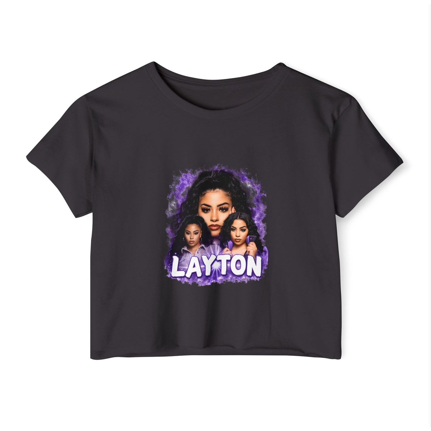 Layton Photo Collage Crop Top — Women's Festival Graphic Tee