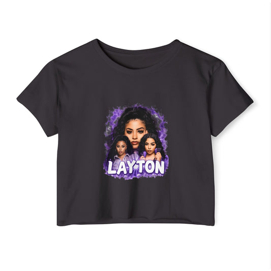 Layton Photo Collage Crop Top — Women's Festival Graphic Tee