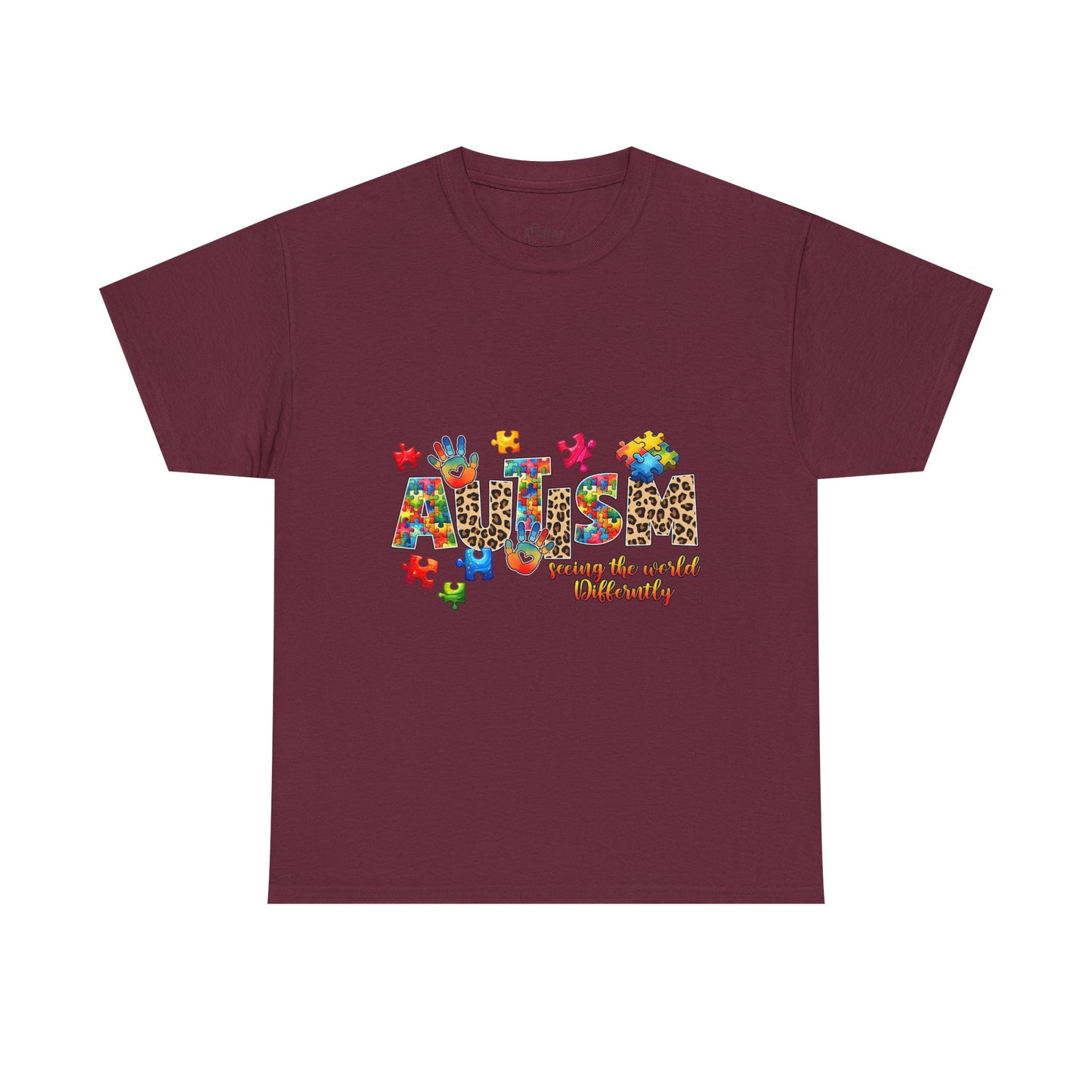 Autism Awareness T-Shirt — 'Autism: Sparking the World with Creativity' Puzzle Design