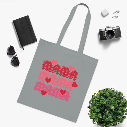 Mama Retro Hearts Cotton Tote