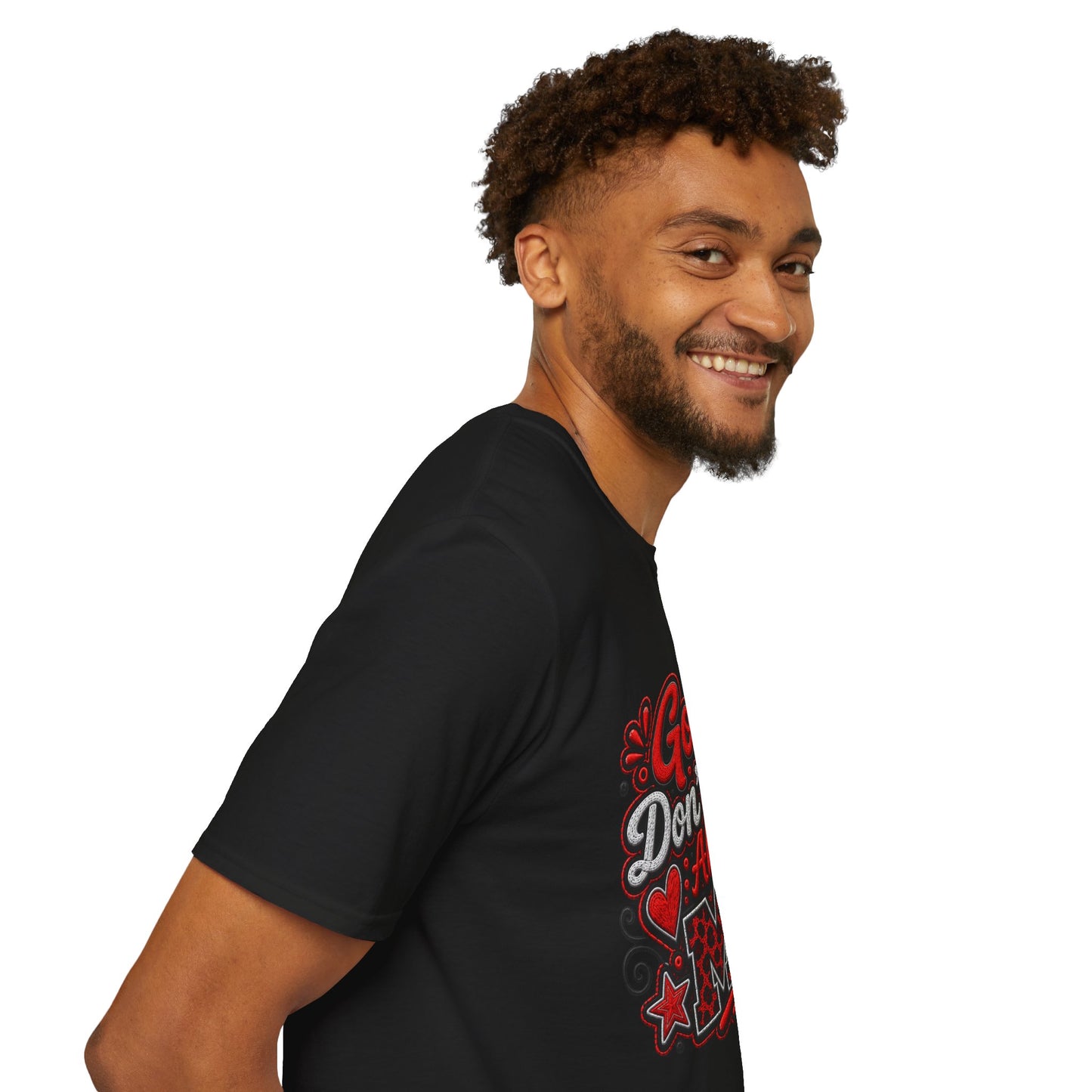 T-Shirt — "God Don’t Play About Me" Bold Script Christian Graphic Tee