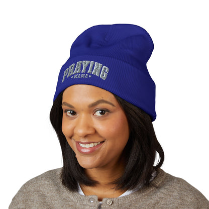 Praying Mama Embroidered Cuffed Beanie
