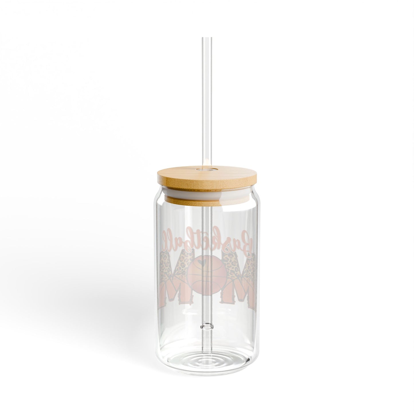 Basketball Mom 16oz Sipper Glass - Drink Tumbler with Straw