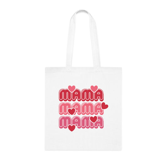Mama Retro Hearts Cotton Tote