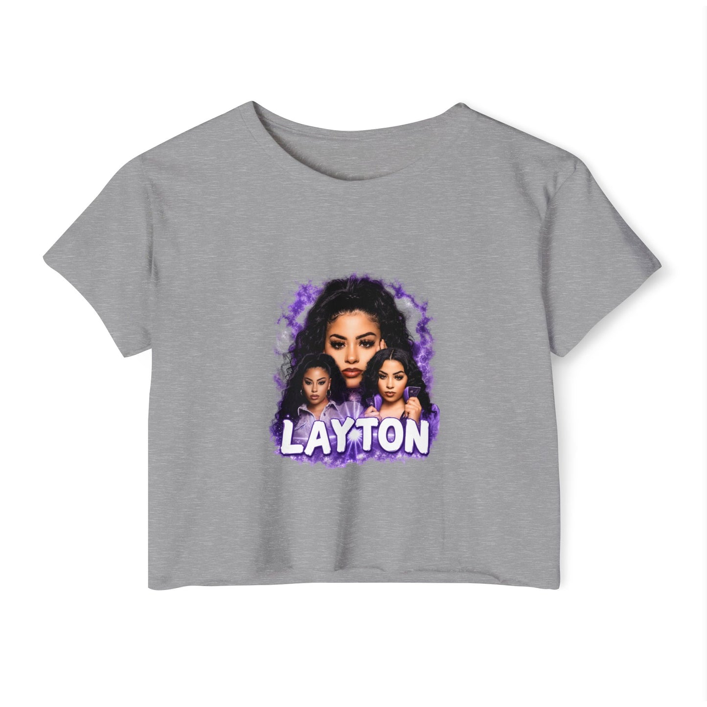Layton Photo Collage Crop Top — Women's Festival Graphic Tee