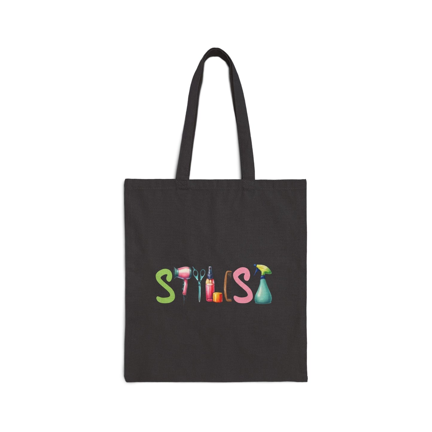 Stylist Tools Canvas Tote Bag — Cute Hairdresser Cosmetic Icons