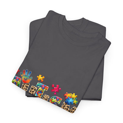 Autism Awareness T-Shirt — 'Autism: Sparking the World with Creativity' Puzzle Design
