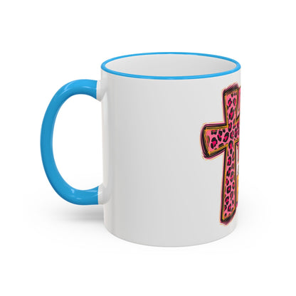 Inspirational Faith Coffee Mug — “Pray, Wait, and Trust, God Has a Plan” (Accent Rim & Handle)