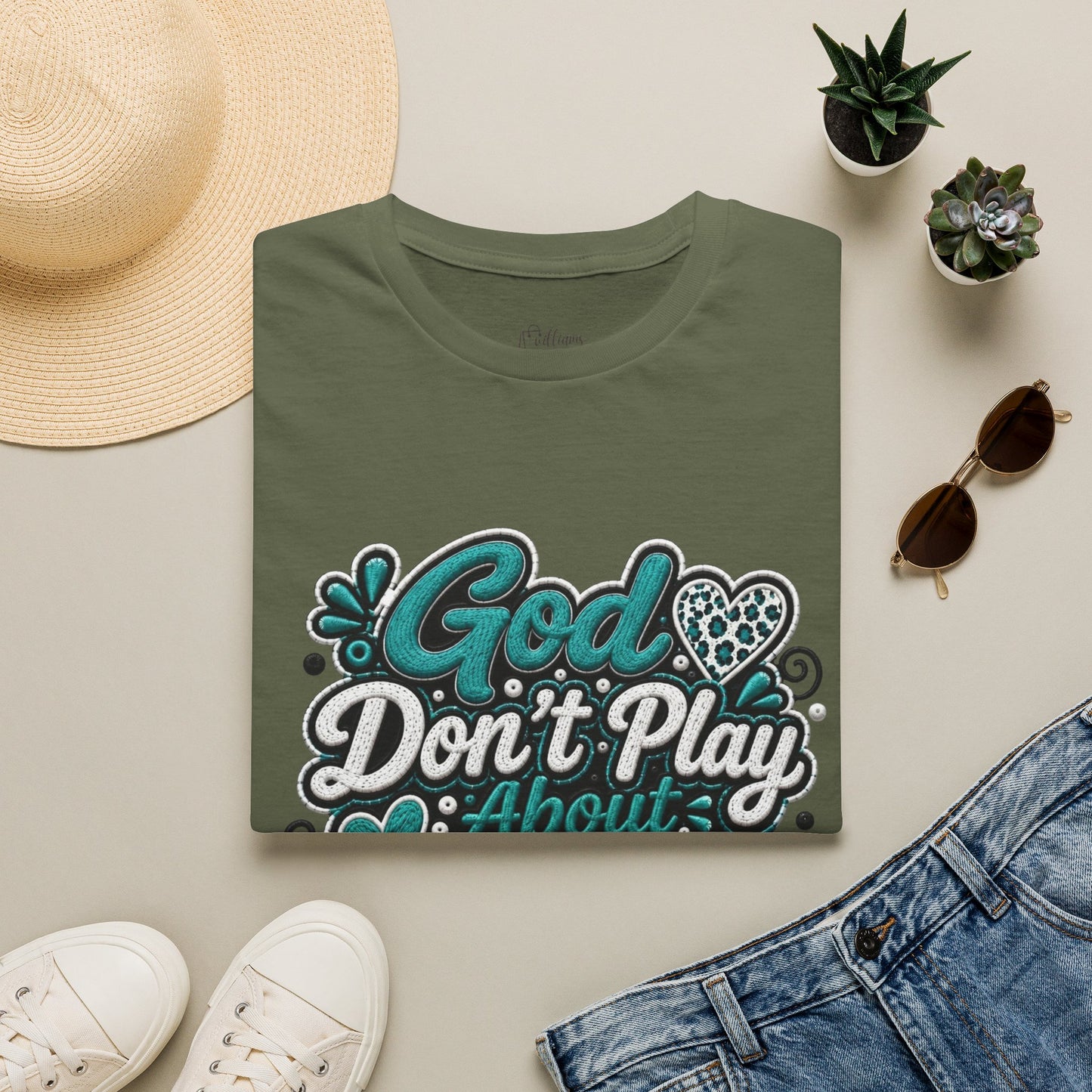T-Shirt — "God Don't Play About Me" Inspirational Faith Graphic Tee