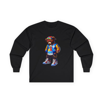 Streetwear Bear Graphic Long Sleeve Tee