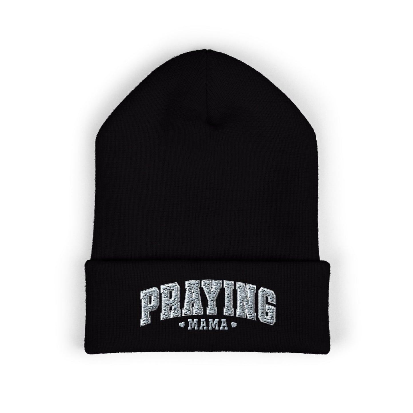 Praying Mama Embroidered Cuffed Beanie