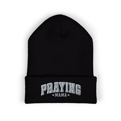 Praying Mama Embroidered Cuffed Beanie