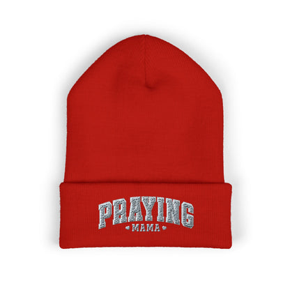 Praying Mama Embroidered Cuffed Beanie
