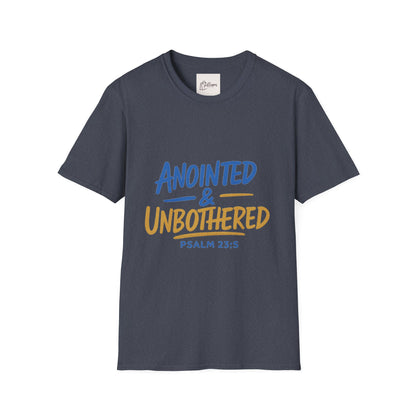 Unisex Softstyle T-Shirt - 'Anointed & Unbothered' Psalm 23:5 | Comfortable Christian Tee