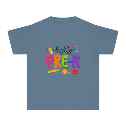Hello Pre-K Kids Tee — Colorful Back-to-School Preschool Shirt
