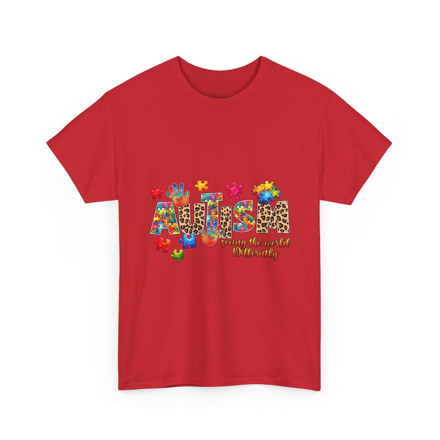 Autism Awareness T-Shirt — 'Autism: Sparking the World with Creativity' Puzzle Design