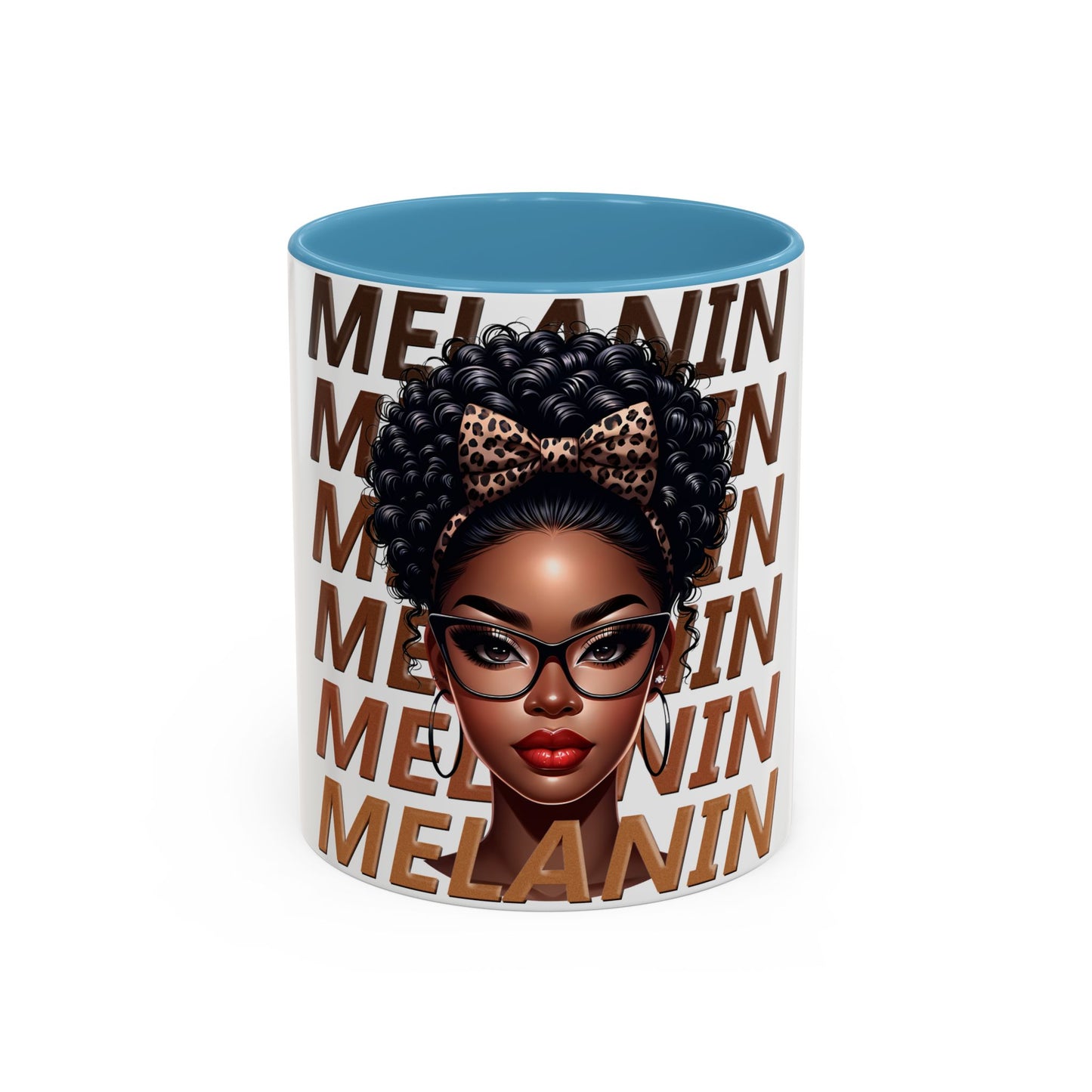 Melanin Queen Accent Coffee Mug — Black Woman Illustration