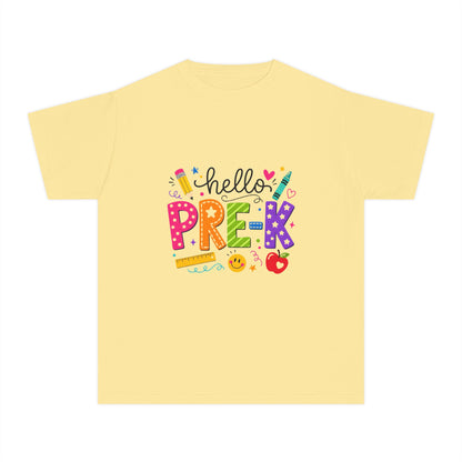 Hello Pre-K Kids Tee — Colorful Back-to-School Preschool Shirt