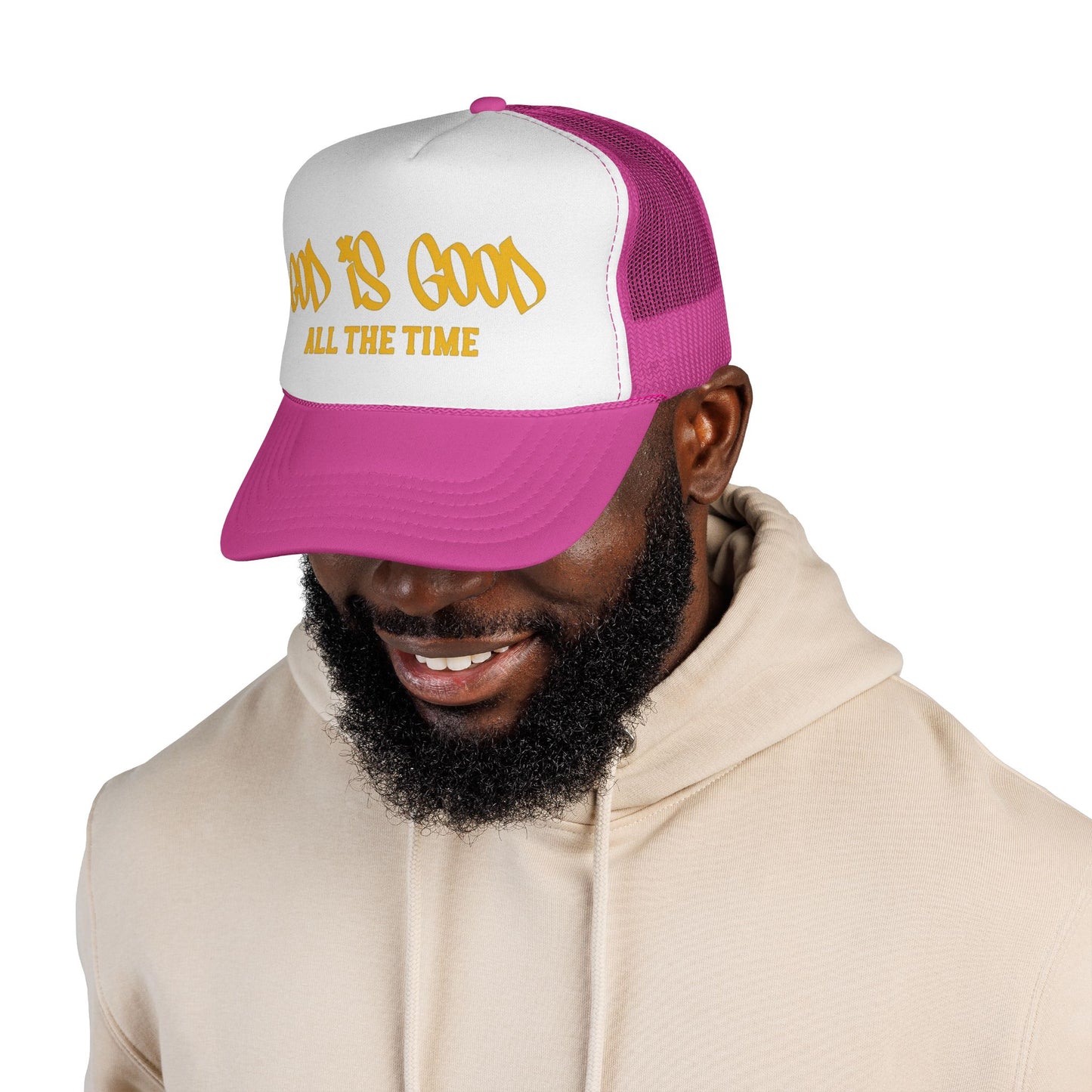 God Is Good Trucker Hat — ‘God Is Good All The Time’ Faith Mesh Cap