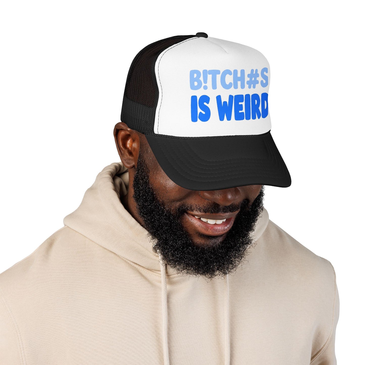 Trucker Hat — “B!TCH#S IS WEIRD” Bold Blue Foam Trucker Hat