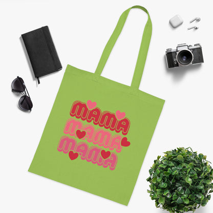 Mama Retro Hearts Cotton Tote