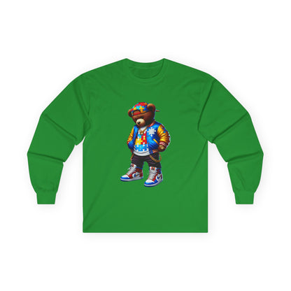 Streetwear Bear Graphic Long Sleeve Tee