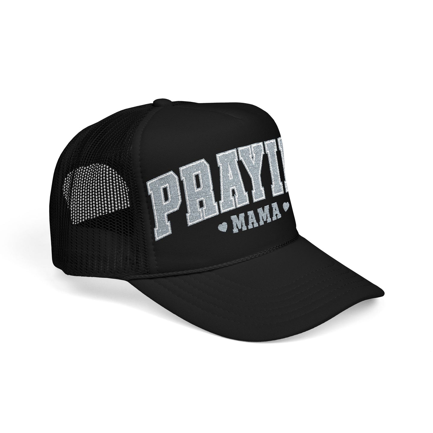 Praying Mama Foam Trucker Hat, Stylish Embroidered Cap, Gift for Moms, Summer Fashion, Casual Wear, Faith-Based Gift