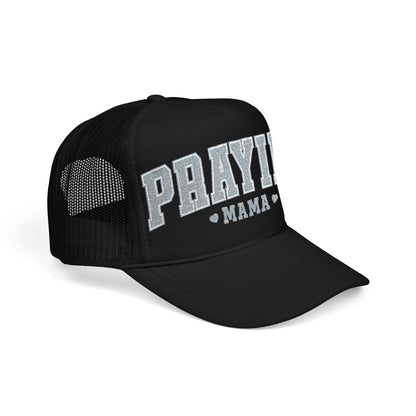 Praying Mama Foam Trucker Hat, Stylish Embroidered Cap, Gift for Moms, Summer Fashion, Casual Wear, Faith-Based Gift