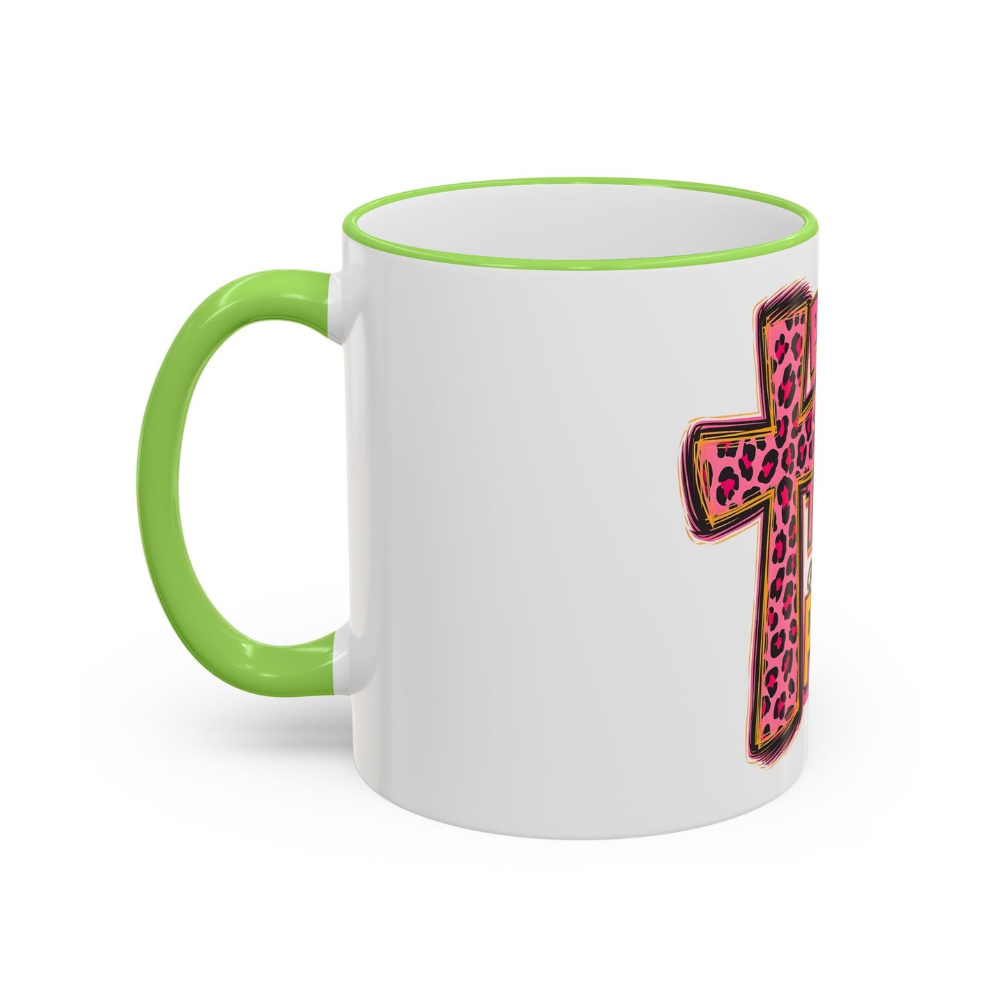 Inspirational Faith Coffee Mug — “Pray, Wait, and Trust, God Has a Plan” (Accent Rim & Handle)