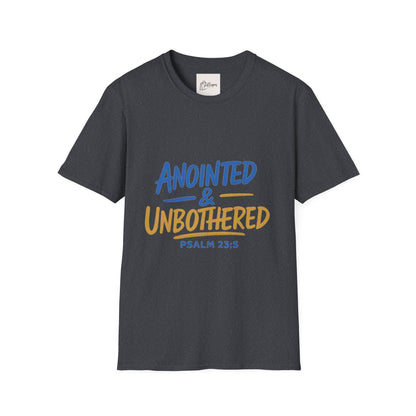 Unisex Softstyle T-Shirt - 'Anointed & Unbothered' Psalm 23:5 | Comfortable Christian Tee