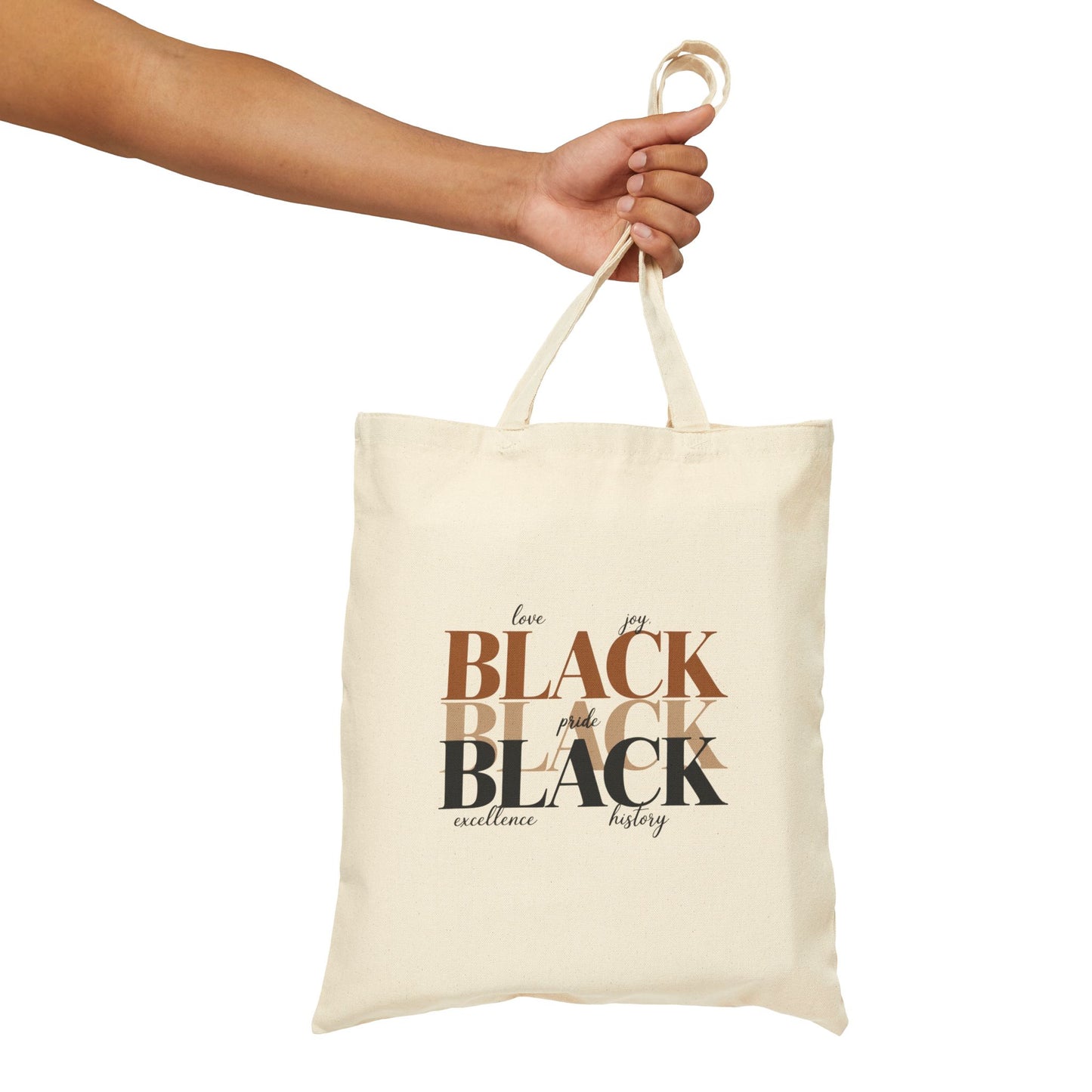 Canvas Tote Bag — Empowering Black Sister Art Print Tote (Afro Woman & "Black is Beautiful" Typography)