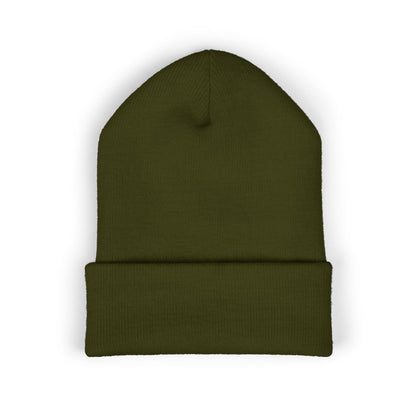 Mama Floral Embroidered Cuffed Beanie — Cozy Knit Mom Hat