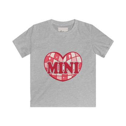 Mini Kids Tee Retro — Red Plaid Heart