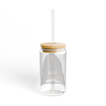 16oz Glass Sipper Tumbler — 'Dream' Bamboo Lid & Straw ( can personalize)