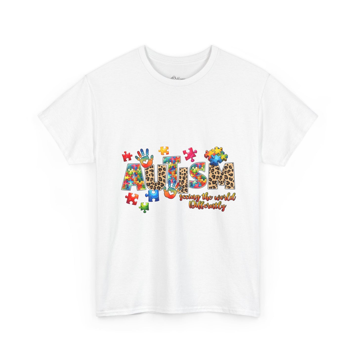Autism Awareness T-Shirt — 'Autism: Sparking the World with Creativity' Puzzle Design