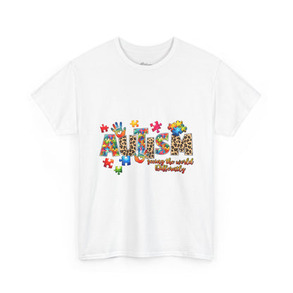 Autism Awareness T-Shirt — 'Autism: Sparking the World with Creativity' Puzzle Design