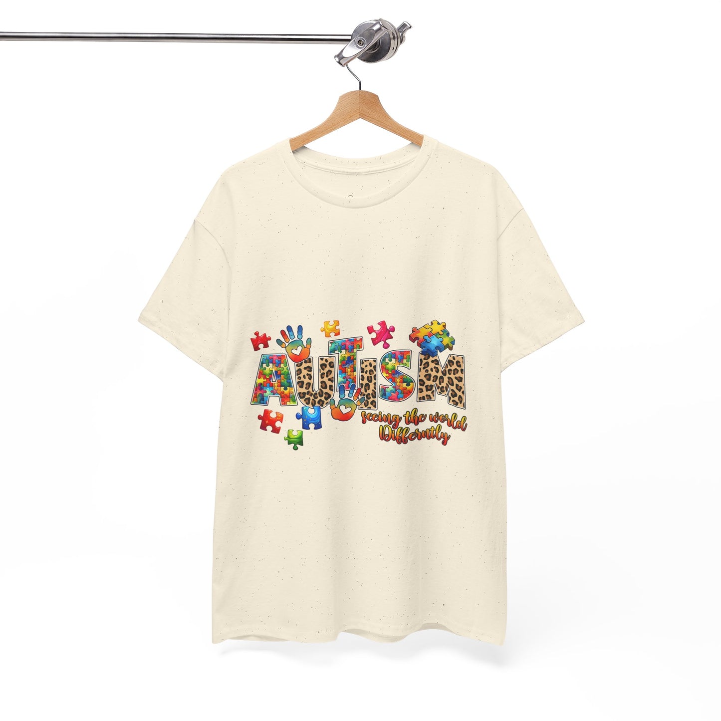 Autism Awareness T-Shirt — 'Autism: Sparking the World with Creativity' Puzzle Design