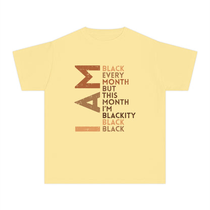 Youth Tee — "I AM Black Every Month" Empowerment Shirt