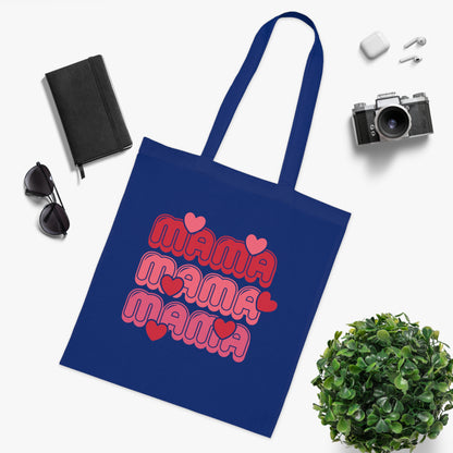 Mama Retro Hearts Cotton Tote