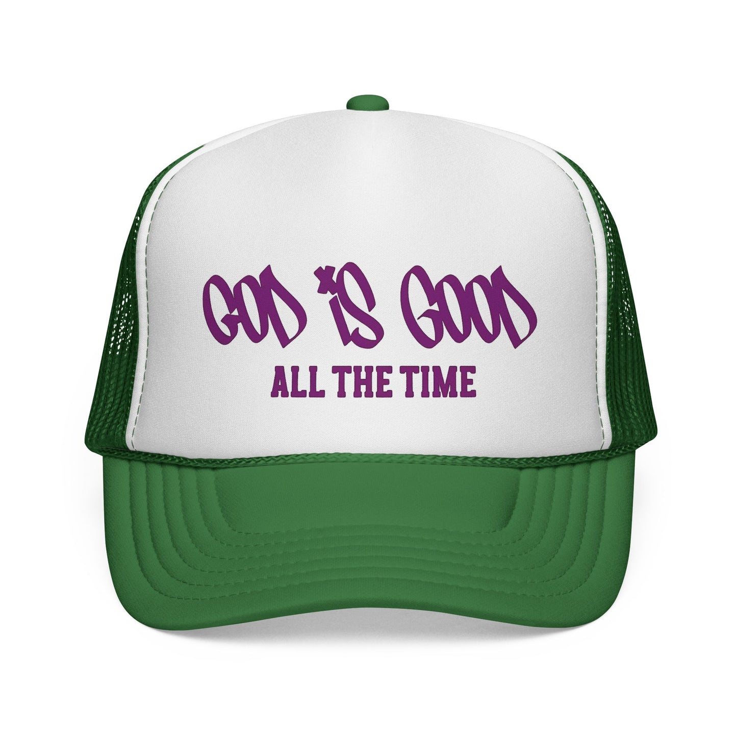 God Is Good All The Time Trucker Cap — Christian Faith Mesh Baseball Hat