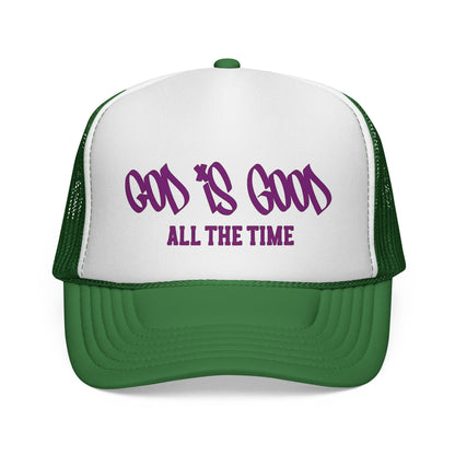 God Is Good All The Time Trucker Cap — Christian Faith Mesh Baseball Hat